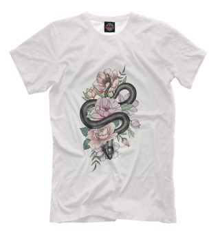 Мужская футболка Змея в цветах