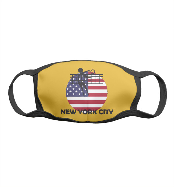 Маска тканевая с изображением New York Volleyball цвета Белый
