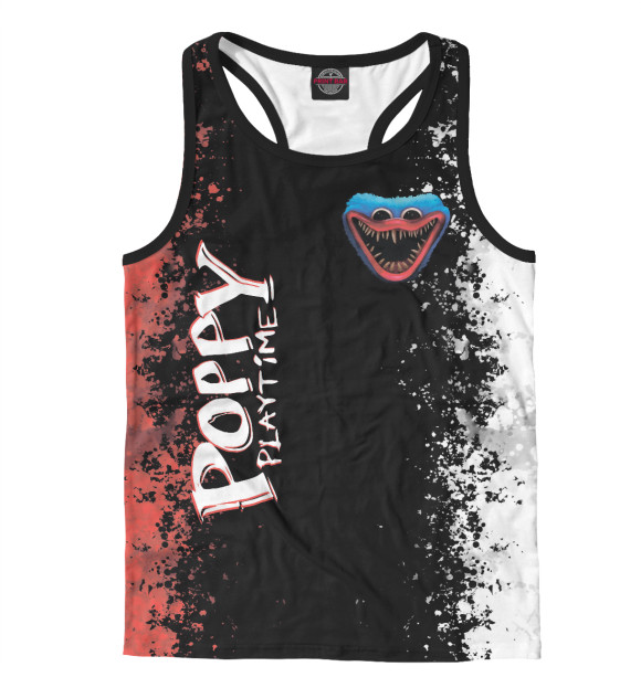 Мужская майка-борцовка с притом Poppy Playtime цвета Белый Мужская майка-борцовка с изображением Poppy Playtime цвета Белый
