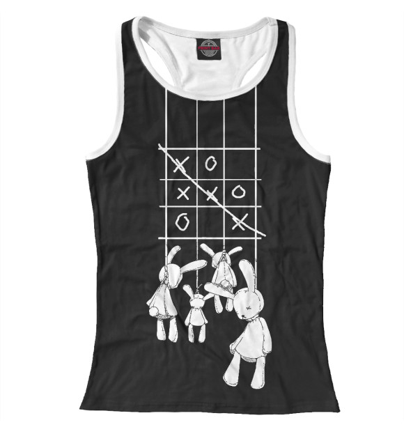Женская майка-борцовка с изображением Крестики-нолики цвета Белый