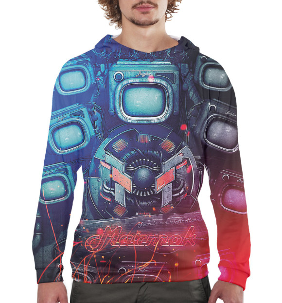 Мужское худи с изображением Marmok цвета Белый