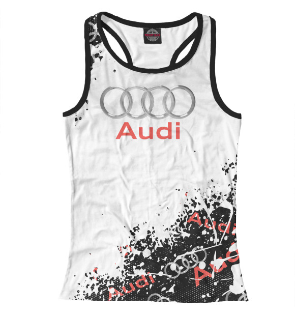 Женская майка-борцовка с изображением Audi цвета Белый