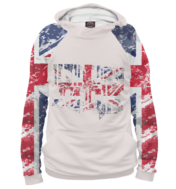 Женское худи с изображением Union Jack цвета Белый