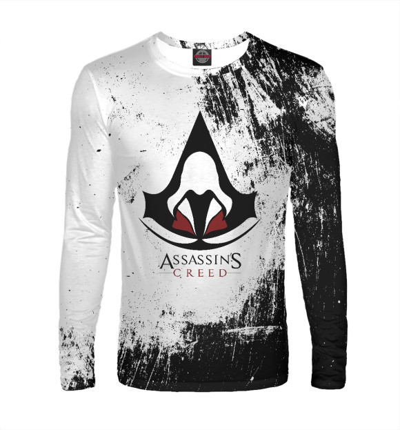Мужской лонгслив с изображением Assasin's creed цвета Белый