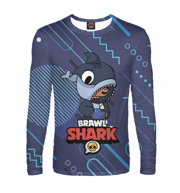 Мужской лонгслив с изображением Brawl Stars цвета Белый