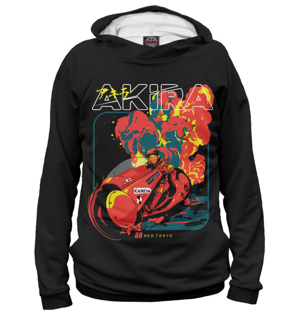 Мужское худи с изображением Akira цвета Белый