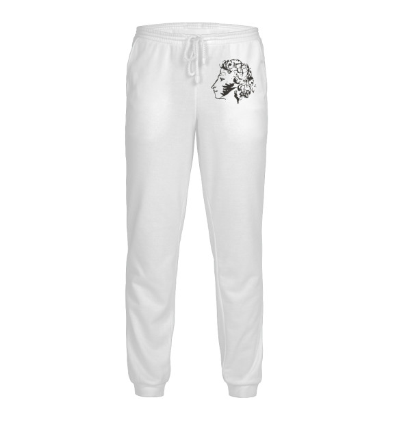 Мужские спортивные штаны с изображением Пушкин цвета Белый