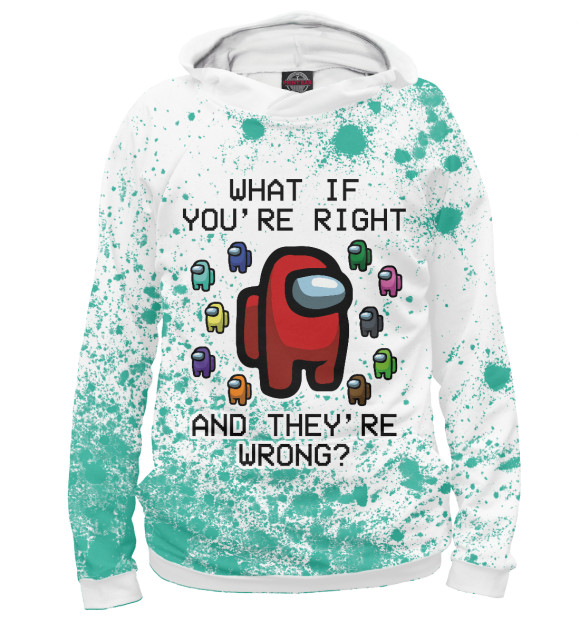 Женское худи с изображением Among Us / Амонг Ас цвета Белый