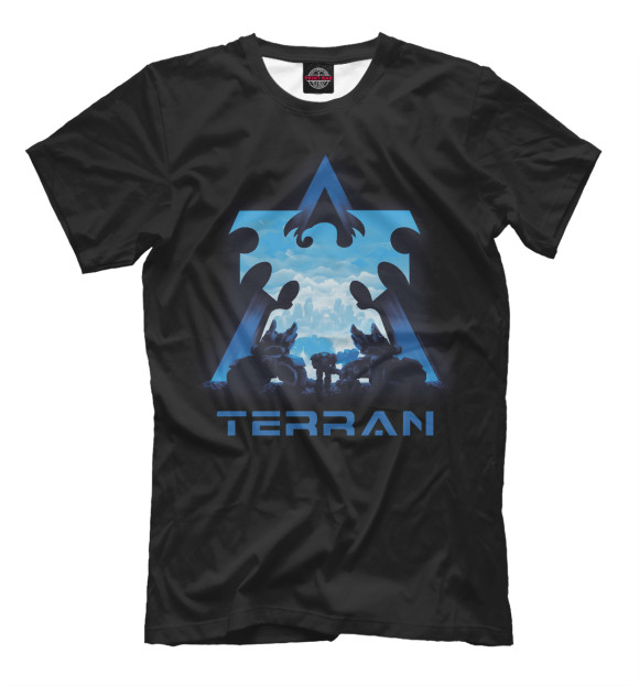 Мужская футболка с изображением StarCraft II Terran цвета Белый
