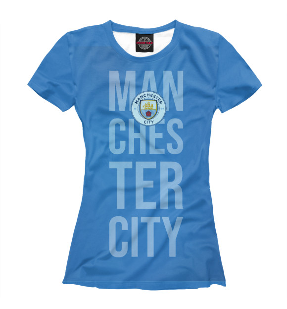 Женская футболка с изображением Manchester City Team цвета Белый