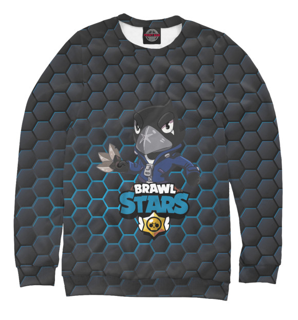 Свитшот для девочек с изображением Brawl Stars Crow цвета Белый