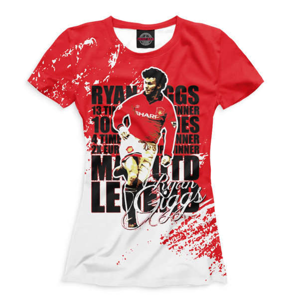 Женская футболка с изображением Ryan Giggs цвета Белый