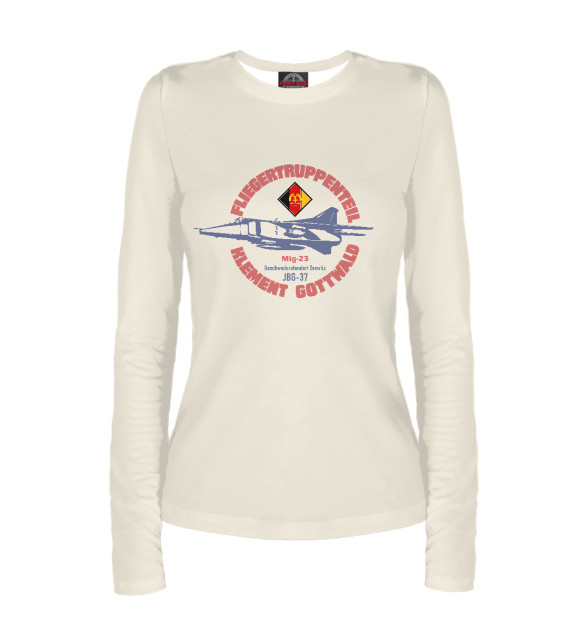 Женский лонгслив с изображением Миг-23 (JG-37 ГДР) цвета Белый