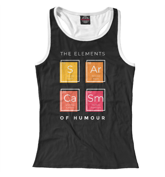 Женская майка-борцовка с изображением Sarcasm цвета Белый