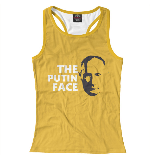 Женская майка-борцовка с изображением Putin Face цвета Белый