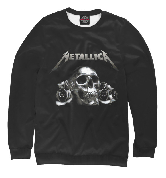Мужской свитшот с изображением Metallica цвета Белый