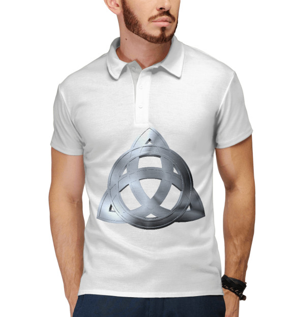 Мужское поло с изображением Зачарованные цвета Белый