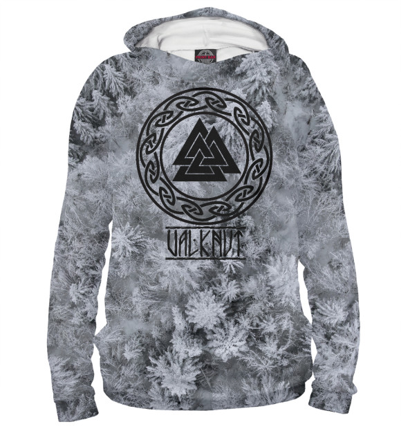 Женское худи с изображением Valknut цвета Белый