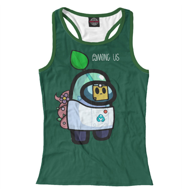 Женская майка-борцовка с изображением Among Us цвета Белый