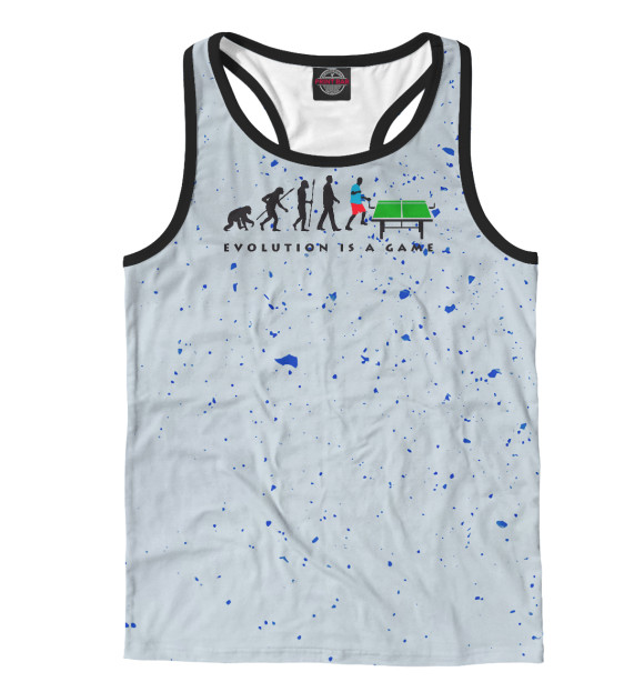 Мужская майка-борцовка с изображением Evolution table tennis цвета Белый