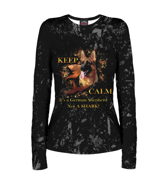 Женский лонгслив с изображением Keep calm, it's a Shepherd цвета Белый