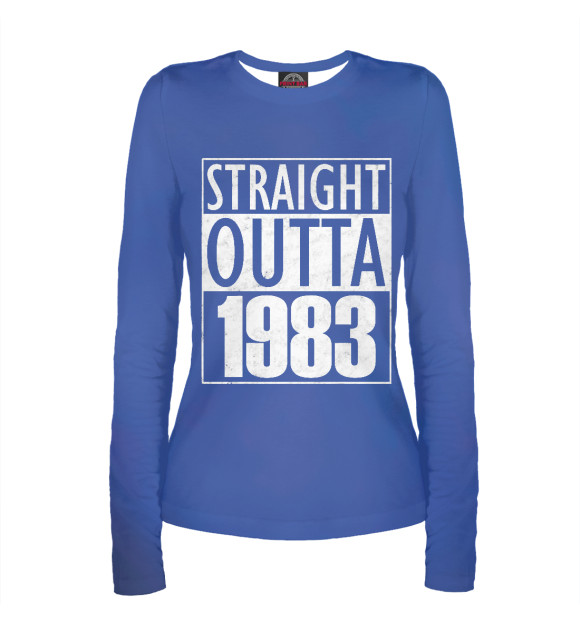 Женский лонгслив с изображением Straight Outta 1983 цвета Белый