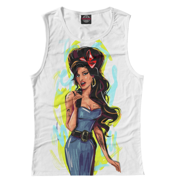 Майка для девочки с изображением Amy Winehouse цвета Белый
