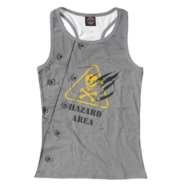 Женская майка-борцовка с изображением Hazard Area цвета Белый
