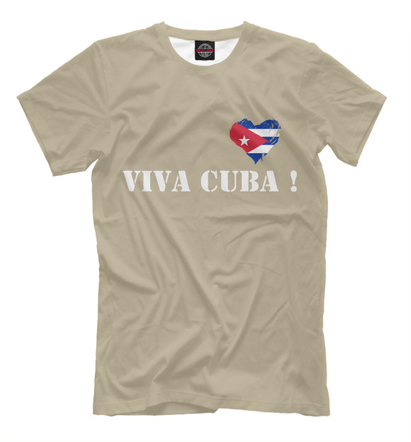 Мужская футболка с изображением Viva Cuba! цвета Белый