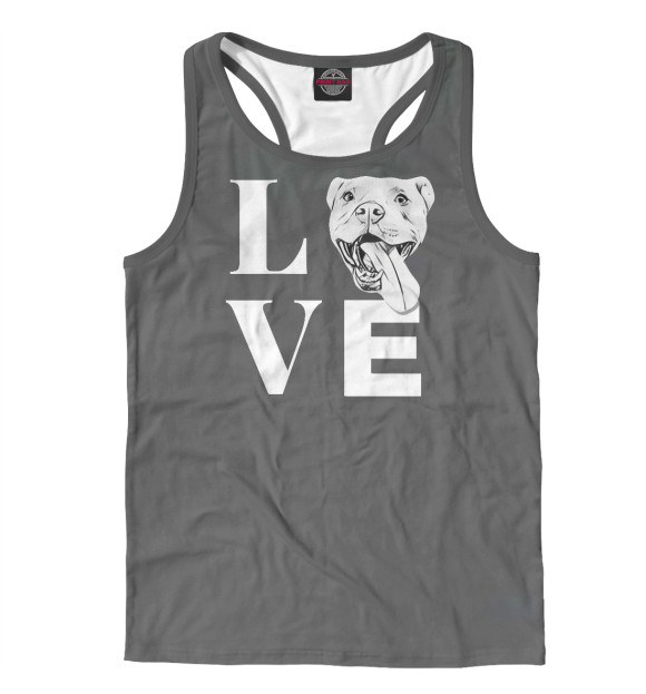 Мужская майка-борцовка с изображением Love Pit Bulls цвета Белый