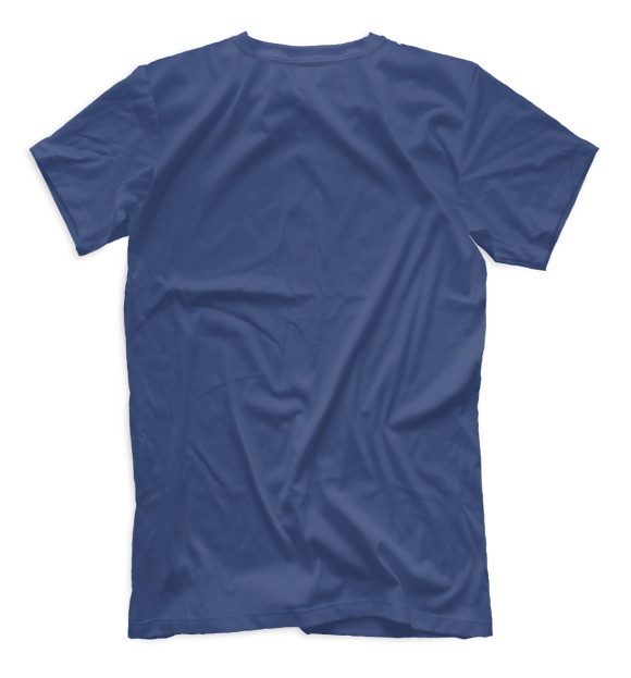 Мужская футболка с изображением Шатунов синий фон цвета Белый