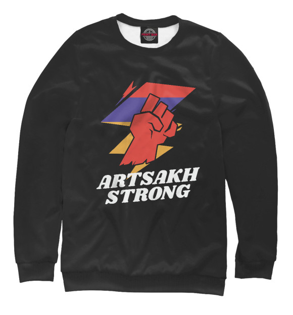 Свитшот для девочек с изображением Artsakh Strong цвета Белый