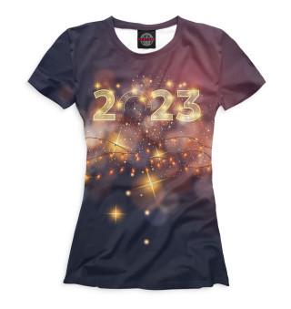 Женская футболка 2023 гирлянды