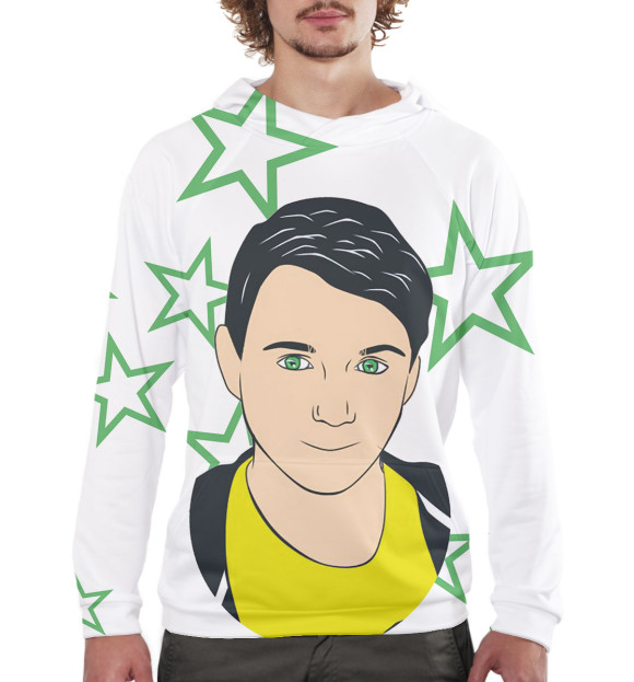 Мужское худи с изображением Милс Кел цвета Белый