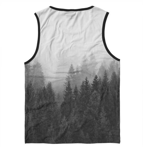 Мужская майка с изображением Волк над лесом - Костя цвета Белый