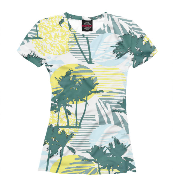 Женская футболка с изображением Гавайское лето цвета Белый