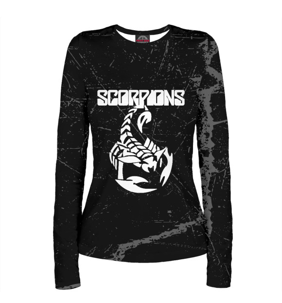 Женский лонгслив с изображением Scorpions цвета Белый