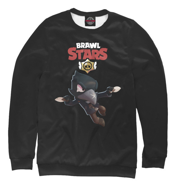 Мужской свитшот с изображением Brawl Stars Crow цвета Белый