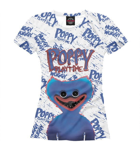 Женская футболка с изображением Poppy Playtime цвета Белый