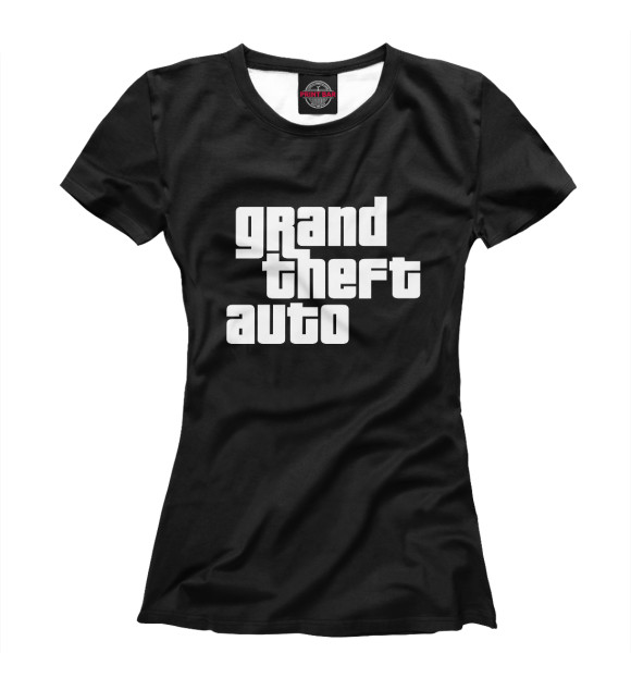 Женская футболка с изображением GTA цвета Белый