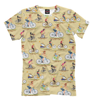 Мужская футболка Велосипедный pattern