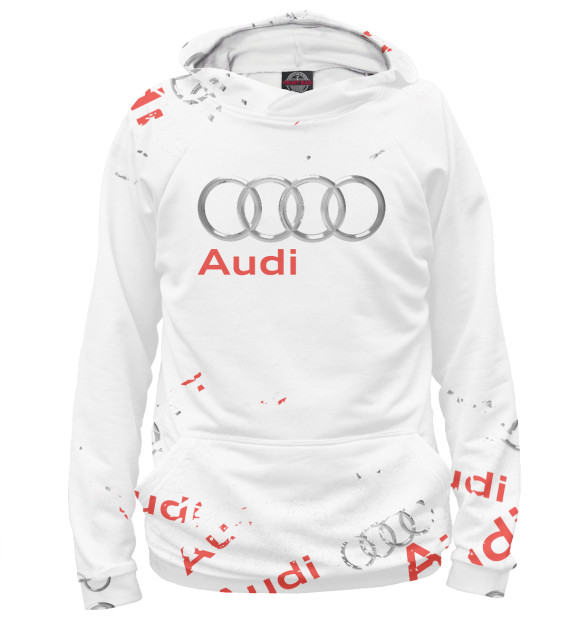 Мужское худи с изображением Audi цвета Белый