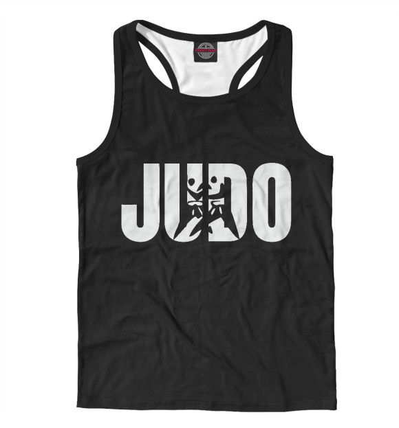 Мужская майка-борцовка с притом Дзюдо цвета Белый Мужская майка-борцовка с изображением Дзюдо цвета Белый