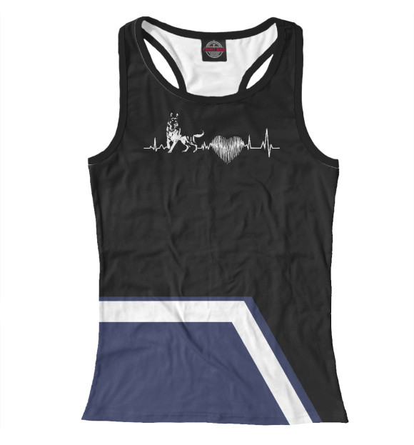 Женская майка-борцовка с изображением German Shepherd цвета Белый