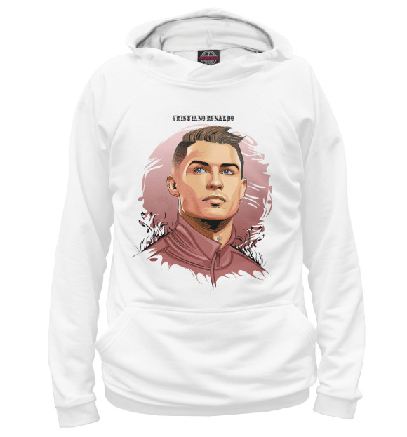 Мужское худи с изображением Cristiano Ronaldo цвета Белый