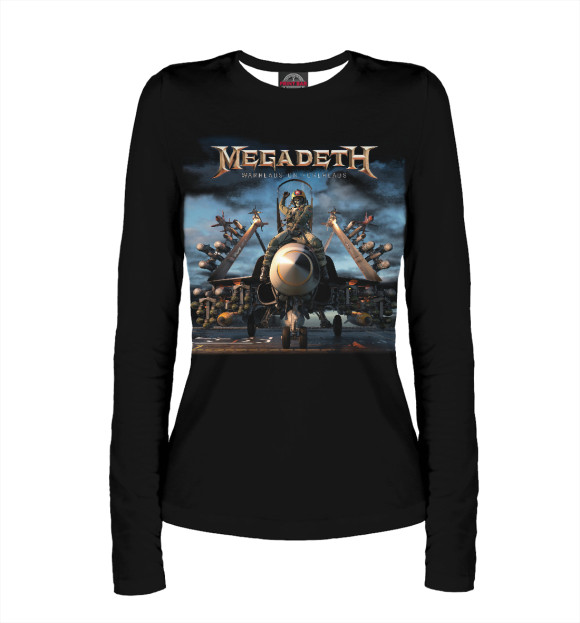 Женский лонгслив с изображением Megadeth цвета Белый
