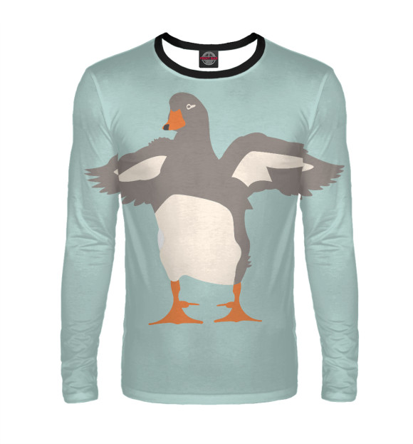 Мужской лонгслив с изображением Утка цвета Белый
