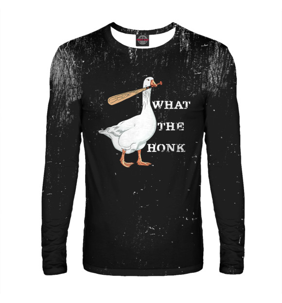 Мужской лонгслив с изображением What The Honk Duck Goose цвета Белый