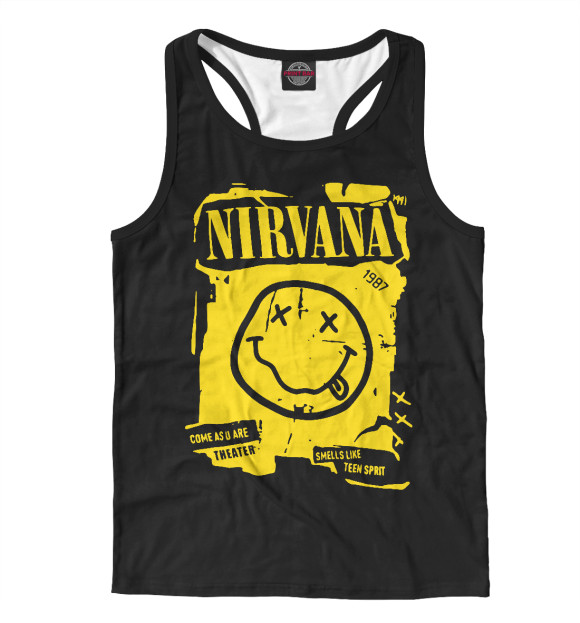 Мужская майка-борцовка с изображением Нирвана (Nirvana) цвета Белый