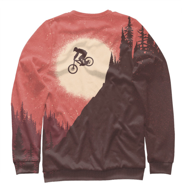Свитшот для девочек с изображением MTB Sunset цвета Белый